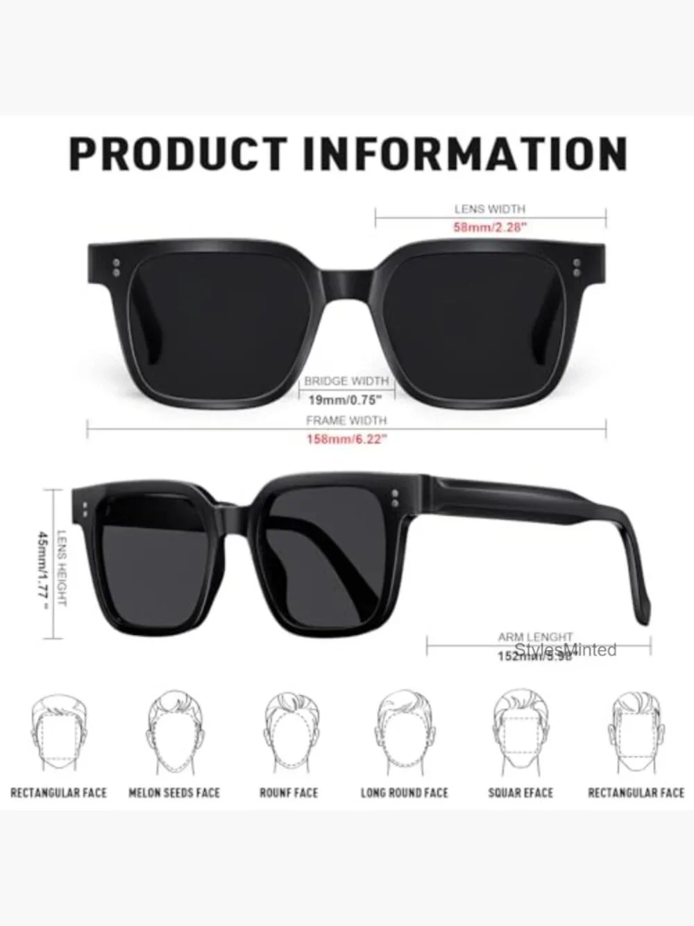 XXL Large Premium Polarized Sunglasses for Wide Face TR90 Frame UV400